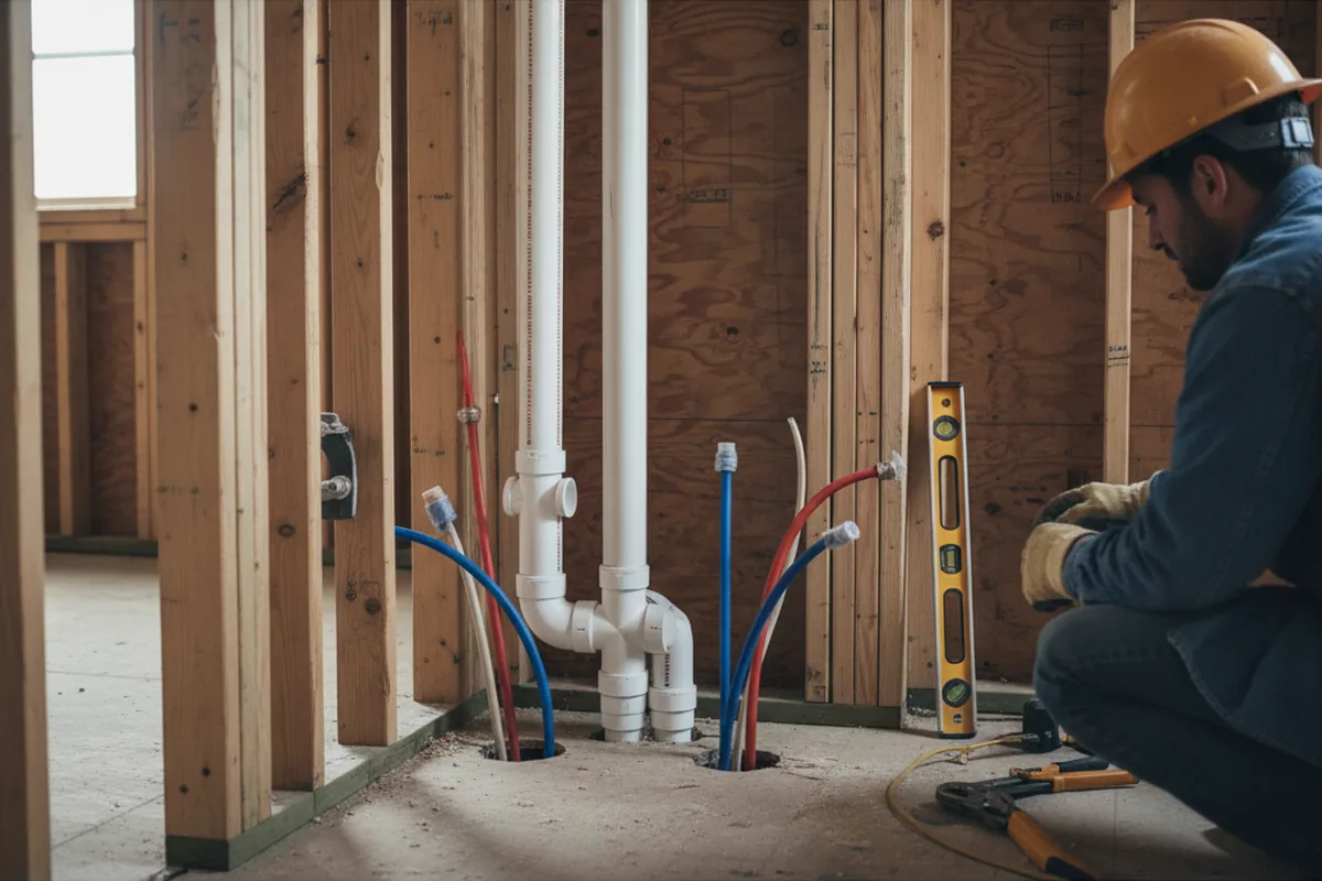 Drain and supply rough-in during Toilet Repair and Installation in West Nottingham